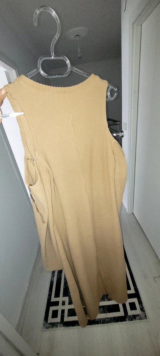 Bej Kadın Triko Elbise - Görsel 3