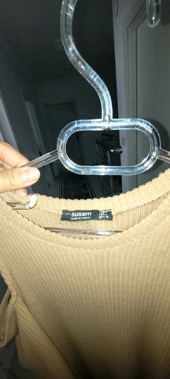 Bej Kadın Triko Elbise - Görsel 2