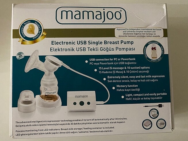 Mamajoo Elektrikli Usb Tekli Göğüs Pompası