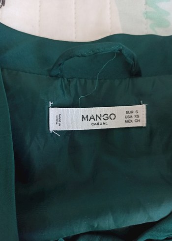 Mango Yeşil Parlak Midi Kadın Ceket