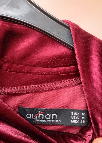 Bordo Yüksek Yakalı Drapeli Midi Kadın Elbise - Görsel 2