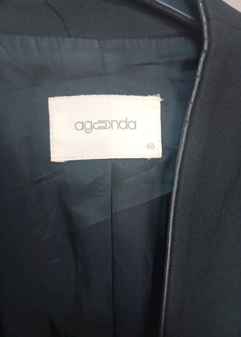 Düğmeli Siyah Uzun Kadın Blazer Ceket - Görsel 2