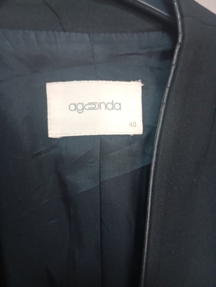 Düğmeli Siyah Uzun Kadın Blazer Ceket - Görsel 2