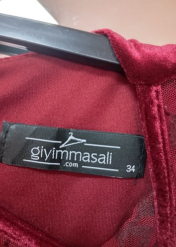 Bordo Kadife Vintage Uzun Abiye Elbise - Görsel 2