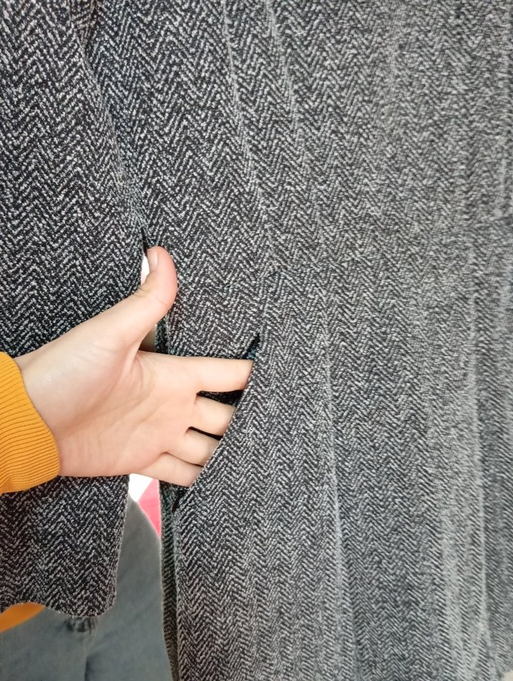 Gri Örme Uzun Kollu Midi Elbise - Görsel 2