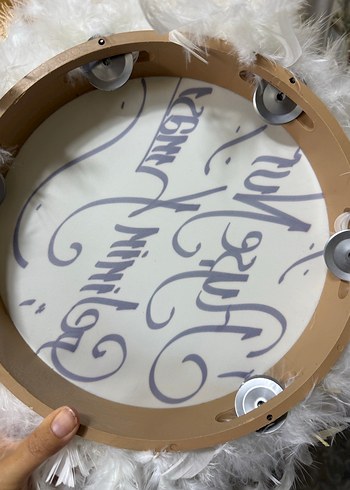 Tüy Detaylı Beyaz Gelin Kınası Aksesuarı - Görsel 2