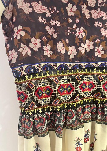 Çiçek Desenli Uzun Bohem Elbise - Görsel 3