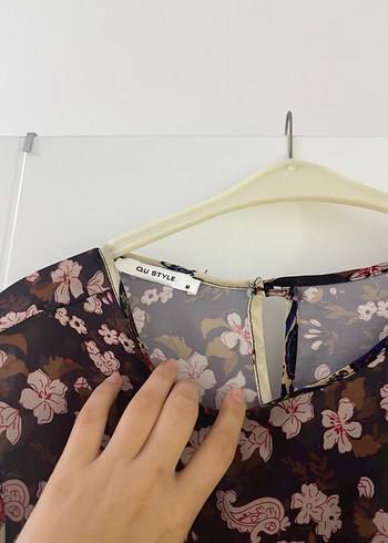 Çiçek Desenli Uzun Bohem Elbise - Görsel 5