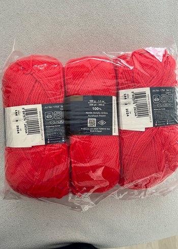 Star Kırmızı Örgü İpliği 3'lü Paket - Görsel 2
