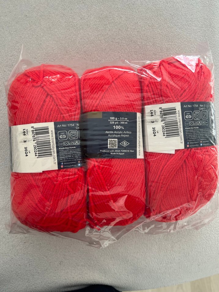 Star Kırmızı Örgü İpliği 3'lü Paket - Görsel 2
