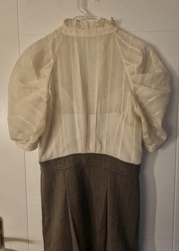 bitişik takım elbise kalem etek gömlek vintage bohem ofis - Görsel 4