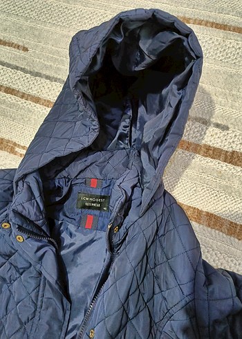 Kadın Lacivert Uzun Kuşaklı kapitone Trençkot - Görsel 2