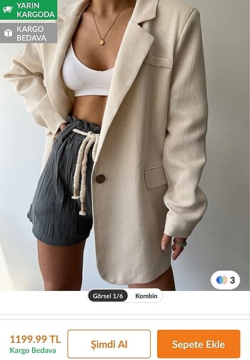 Mai Collection Keten Blazer Ceket