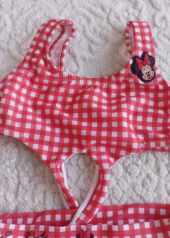 18-24 Ay Beden Renkli Pembe Kız Çocuk Bikini Minnie Mouse
