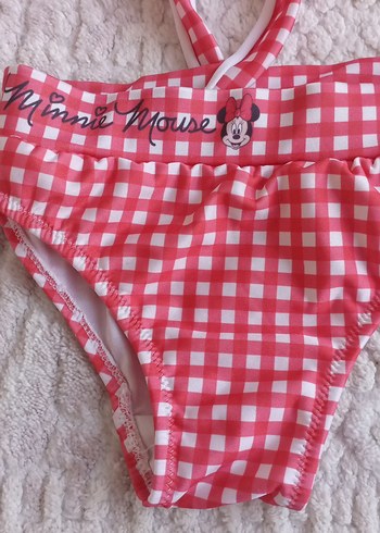 18-24 Ay Beden pembe Renk Renkli Pembe Kız Çocuk Bikini Minnie Mouse