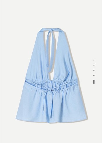 bershka keten halter yaka top - Görsel 3