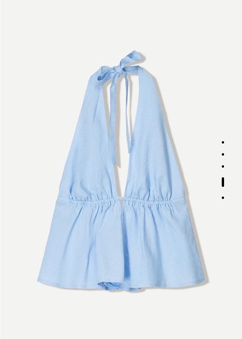 bershka keten halter yaka top - Görsel 2