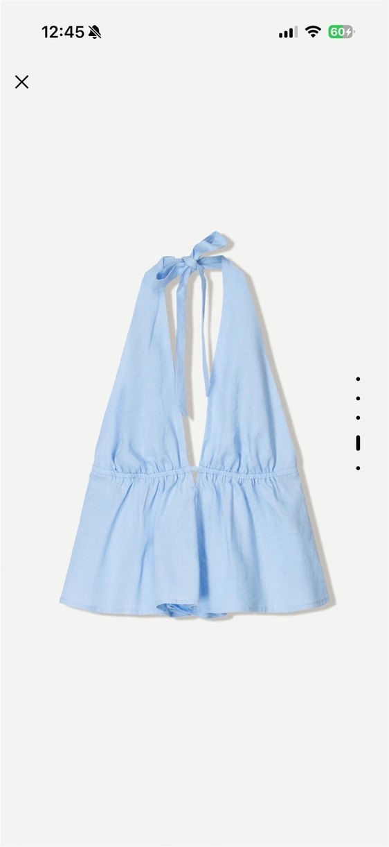 bershka keten halter yaka top - Görsel 2