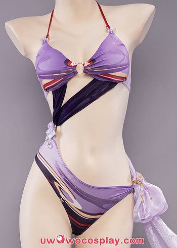 Raiden uwowo genshin swimsuit cosplay