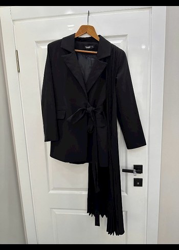 s Beden siyah Renk kuad pilise detaylı blazer
