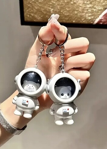Beden Renk Astronot anahtarlık - astronot charm IŞIKLI