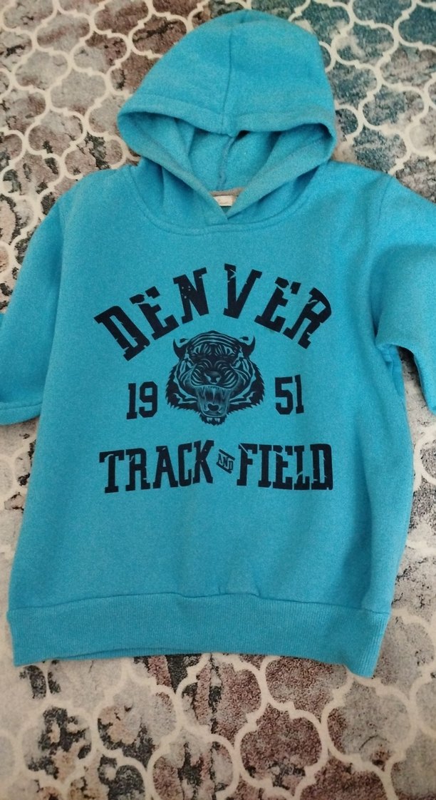 Turkuaz Kapüşonlu Erkek Çocuk Sweatshirt - Görsel 3