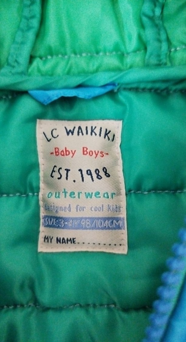 Kapüşonlu Erkek Çocuk Renkli Fermuarlı Mont - Görsel 2