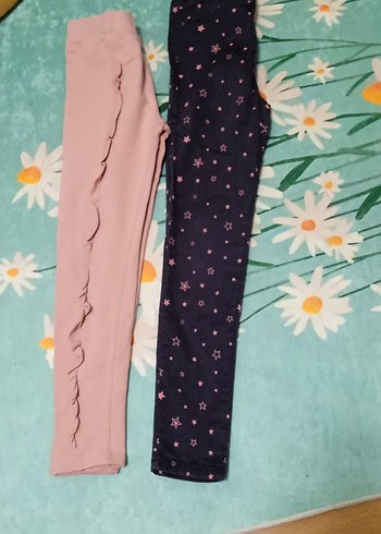 Kız Çocuk Pembe tayt gri elastik kot - Görsel 2