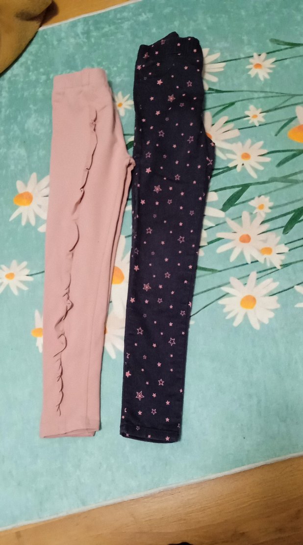 Kız Çocuk Pembe tayt gri elastik kot - Görsel 2