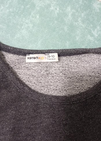 Pul İşlemeli Gri Uzun Kollu Kız Sweatshirt - Görsel 3