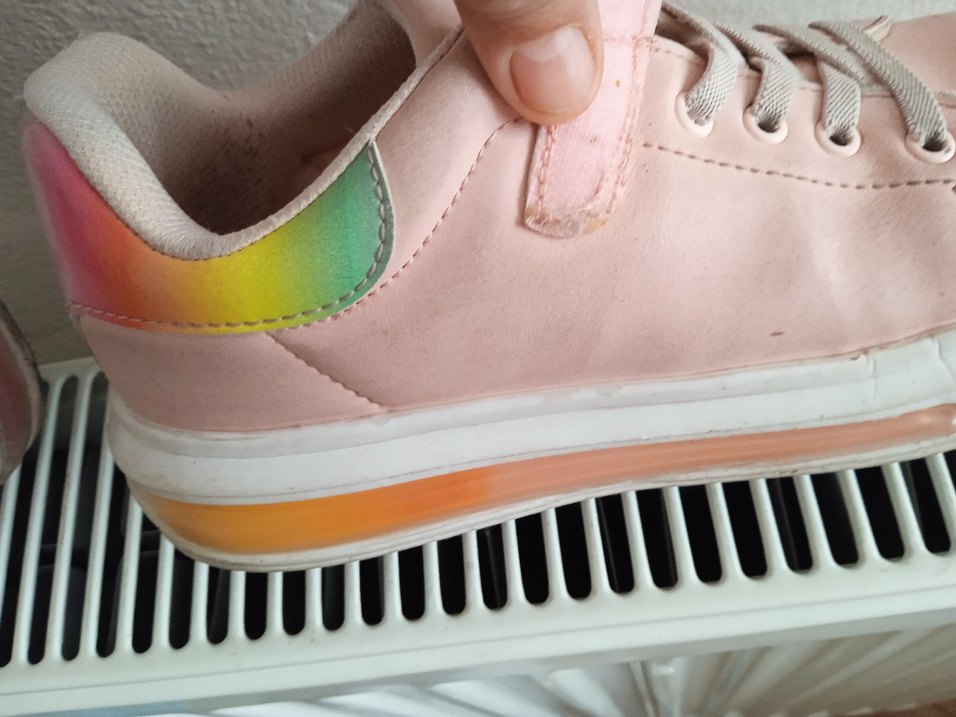 Pembe Bağcıklı ve Cırt Cırtlı Platform Spor Ayakkabı - Görsel 3