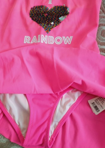 Kız Çocuk Pembe Baskılı Spor Mayo - Görsel 2