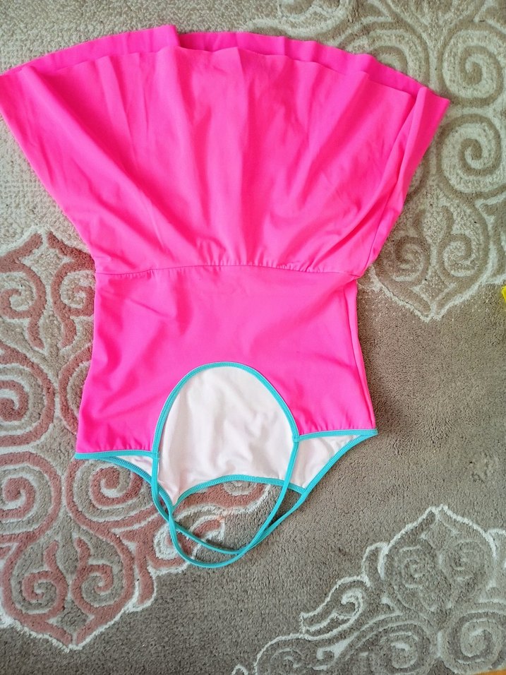 Kız Çocuk Pembe Baskılı Spor Mayo - Görsel 4