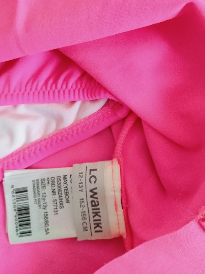 Kız Çocuk Pembe Baskılı Spor Mayo - Görsel 3