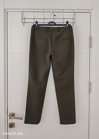 Zara Kadın Haki Kumaş  Normal Kesim Pantolon - Görsel 2