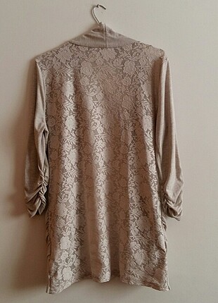 ARKASI DANTEL CEPLİ MELANJ KİMONO - Görsel 2