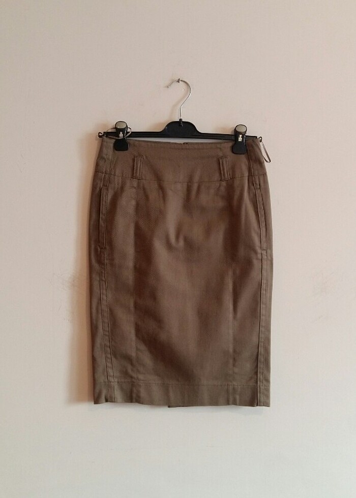 Yağ yeşili kalem etek - Görsel 2