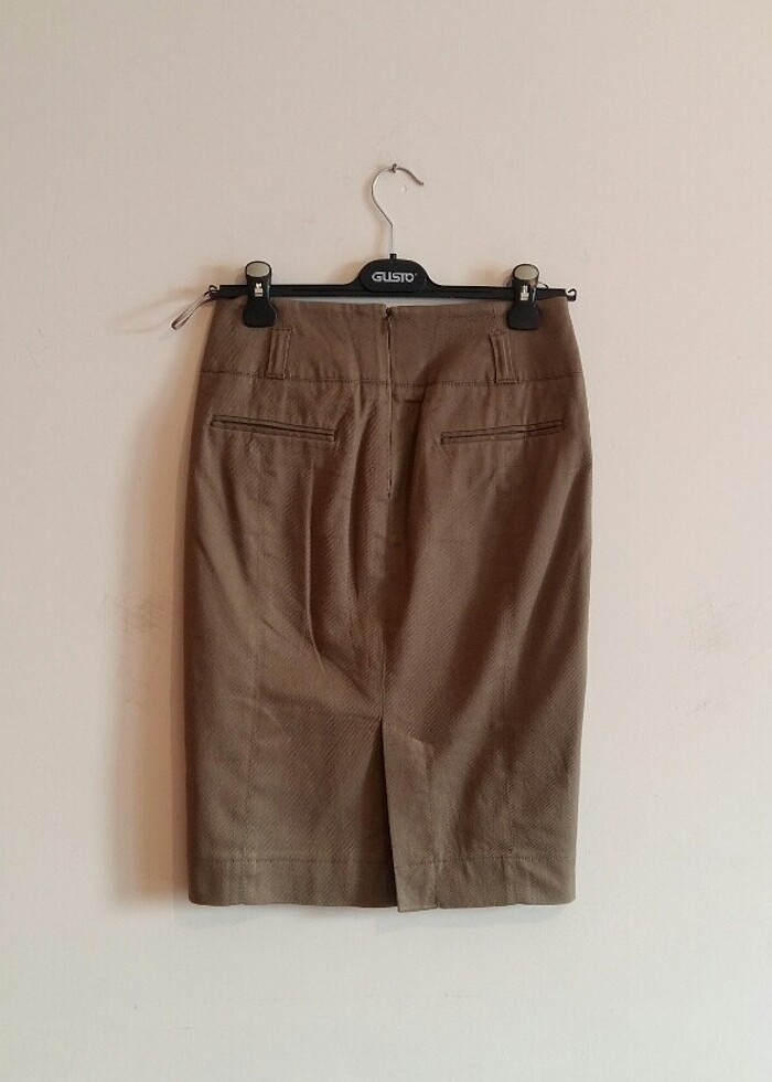 Yağ yeşili kalem etek - Görsel 4