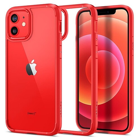 iPhone 12 / iPhone 12 Pro Kılıf, Spigen Ultra Hybrid Red