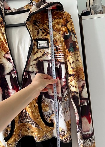 m Beden altın Renk Kapüşonlu Leopar Desenli Kadın hırka vintage philipp plein
