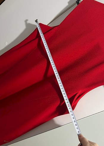 Kırmızı Fermuarlı Kolsuz Kalem Elbise - Görsel 5