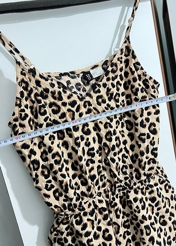 Leopar Desenli Kemerli Mini Tulum - Görsel 3