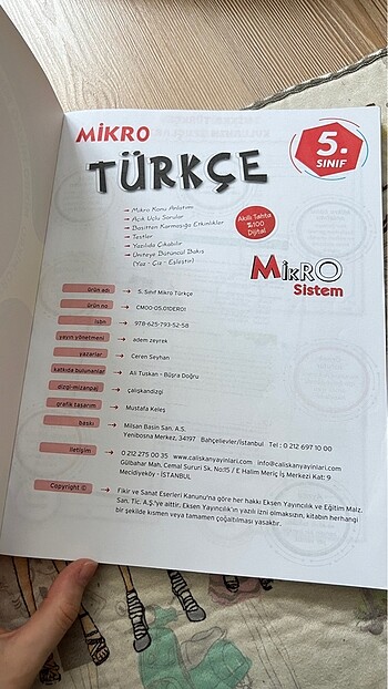  Beden Renk 5.sınıf mikro akıllı defter türkçe