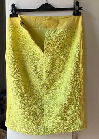 Neon sarı jakarlı kalem etek beymen club - Görsel 3