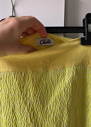 Neon sarı jakarlı kalem etek beymen club - Görsel 8