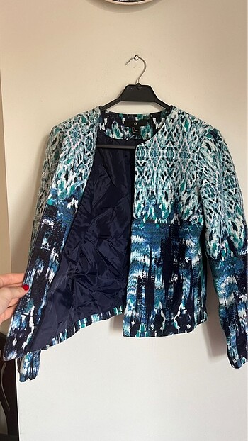 Lacivert h&m s beden desenli ceket