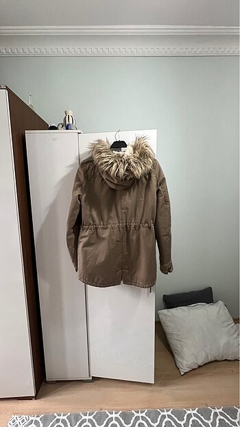 Kapşonlu yünlü mont h&m s beden - Görsel 10