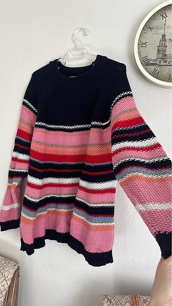 Peruna xxl pembe mavi renkli kalın kayak kazağı