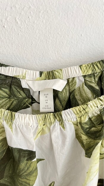 m Beden H&m 38 beden mini üst limonlu yeşil yazlık madonna yaka