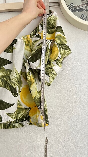 m Beden sarı Renk H&m 38 beden mini üst limonlu yeşil yazlık madonna yaka